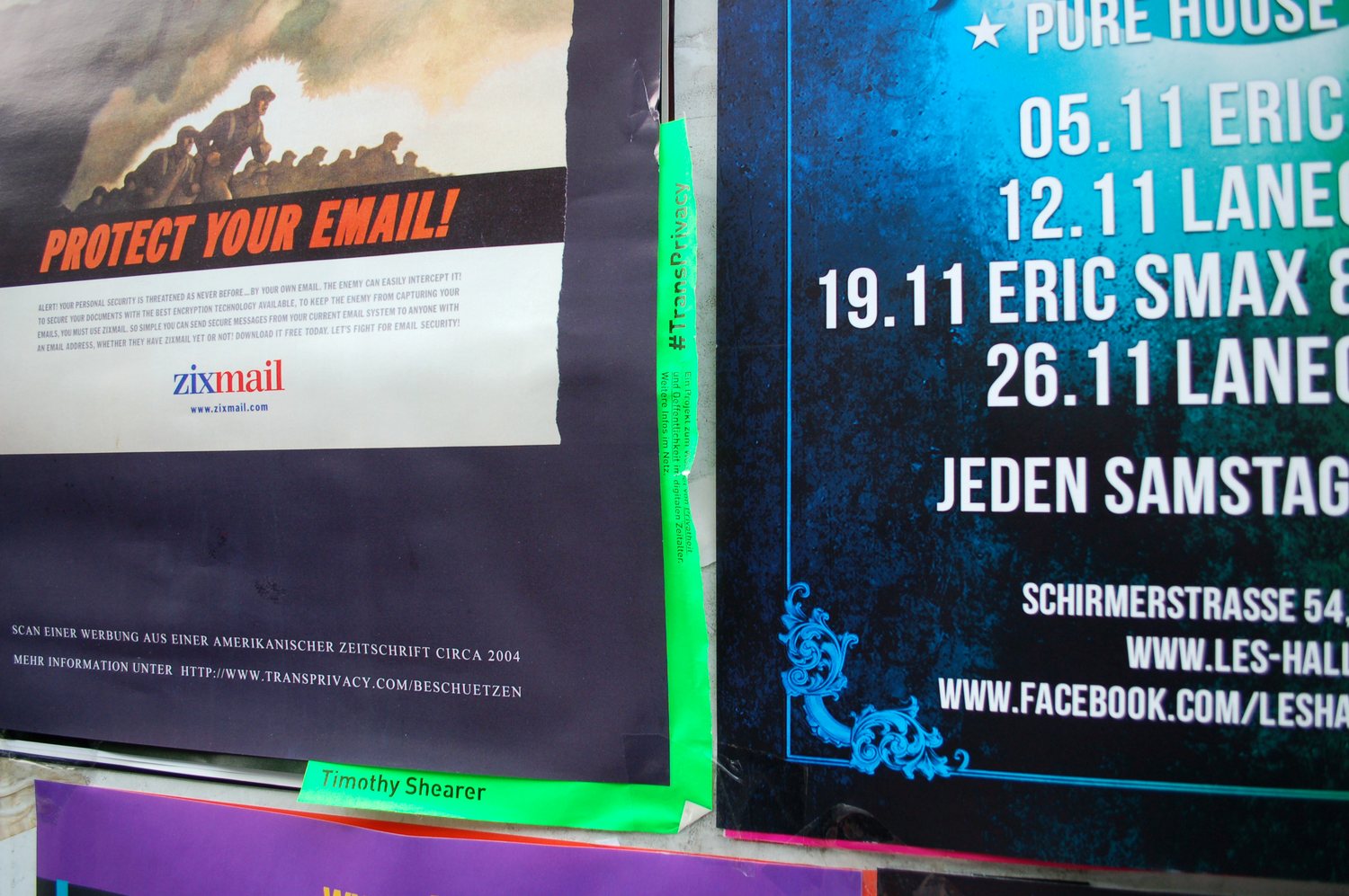 transprivacy — a large-format billboard reading 'PROTECT YOUR EMAIL!'